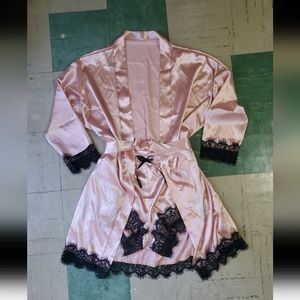 NWOT Satiny Robe and Shorts Set